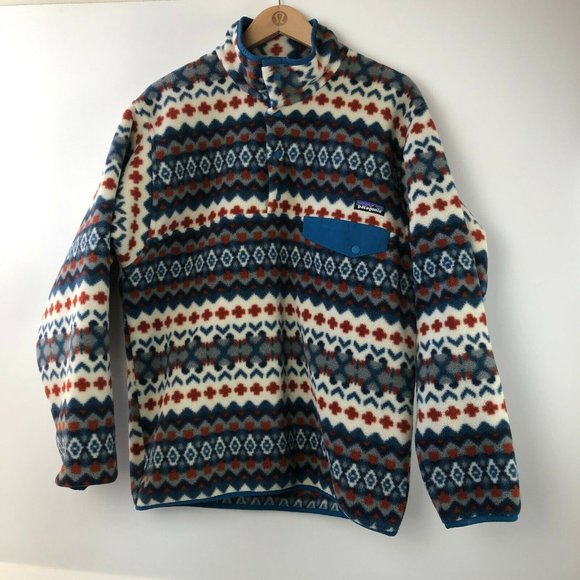 Patagonia Synchilla Snap T Fleece Pullover Cliff Underwater Blue Men's Size M - Picture 2 of 12